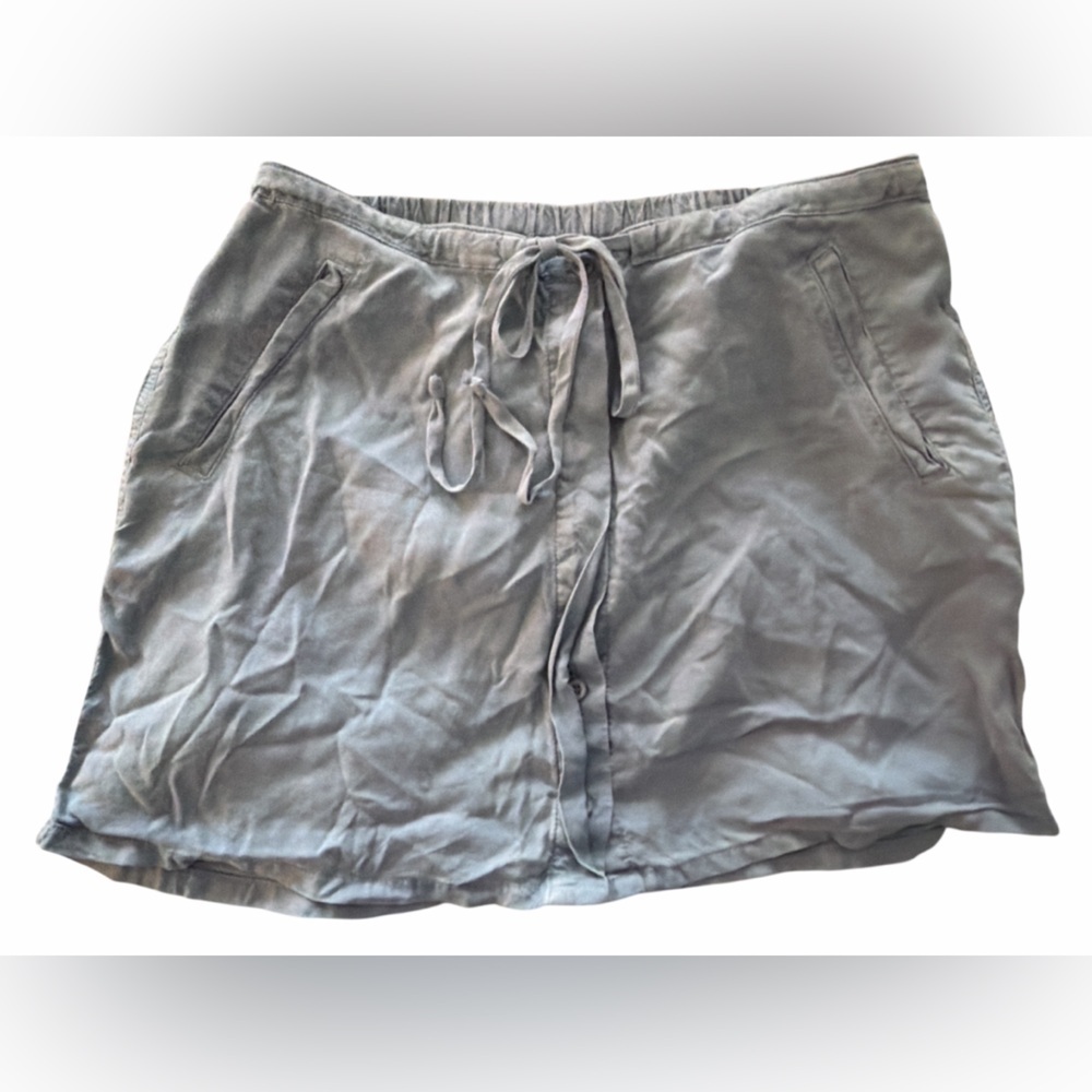 Bella Dahl Soft Tencel Blue Drawstring Mini Skirt